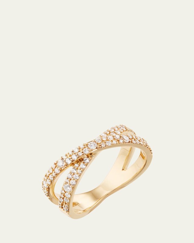 Diamond Cluster Crisscross Ring